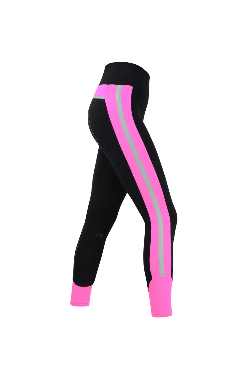 Hy Equestrian Reflector Ladies Breeches - Pink/Black-2